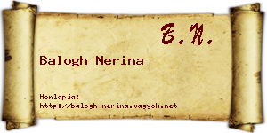 Balogh Nerina névjegykártya